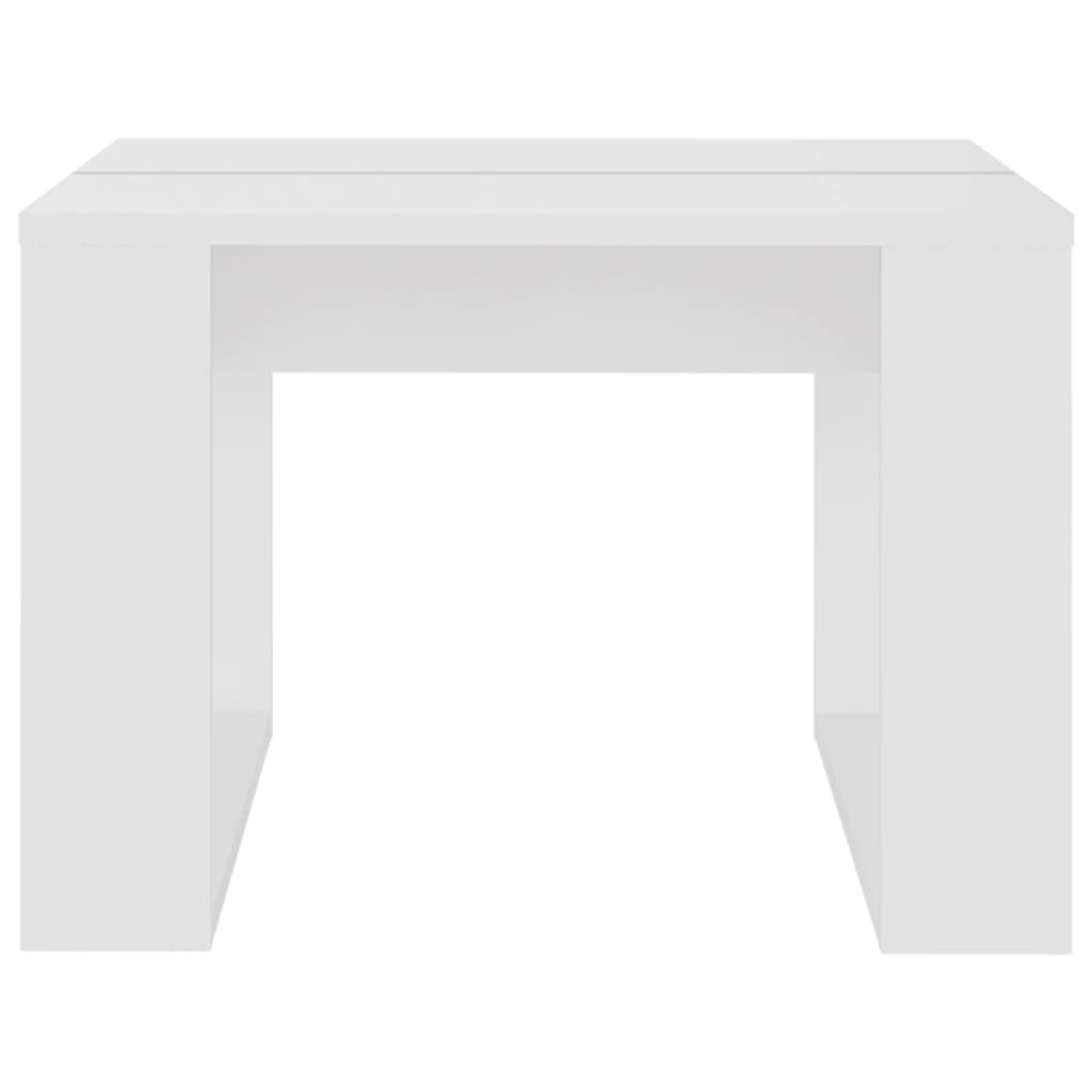 Side Table White 50x50x35 cm Engineered Wood