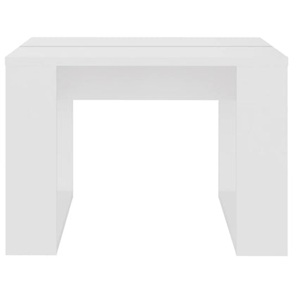 Side Table White 50x50x35 cm Engineered Wood