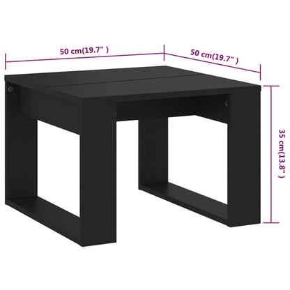 Side Table Black 50x50x35 cm Engineered Wood