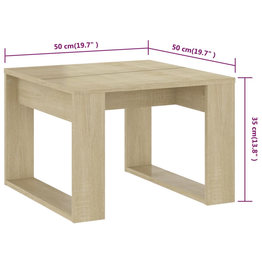 Side Table Sonoma Oak 50x50x35 cm Engineered Wood