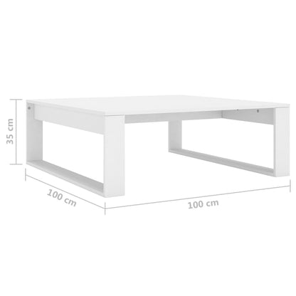 Coffee Table White 100x100x35 cm Engineered Wood