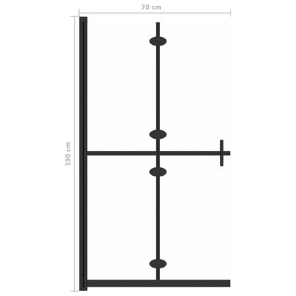 Foldable Walk-in Shower Wall Transparent ESG Glass 70x190 cm