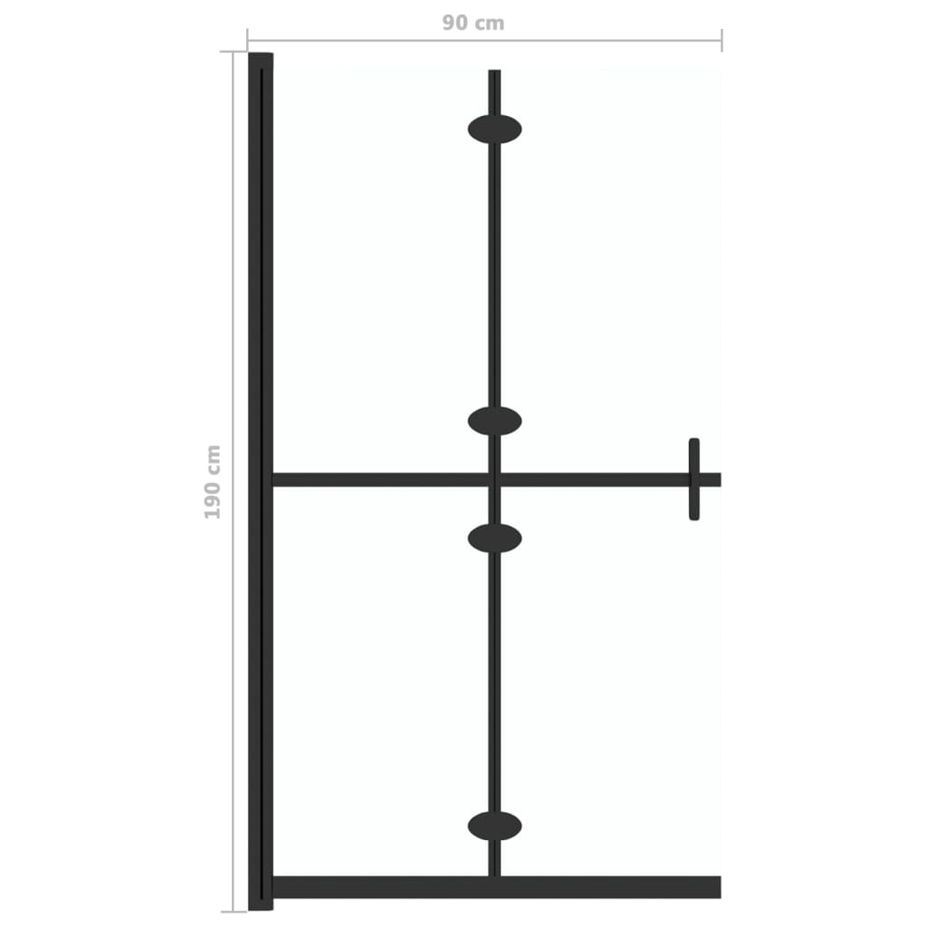 Foldable Walk-in Shower Wall Transparent ESG Glass 90x190 cm