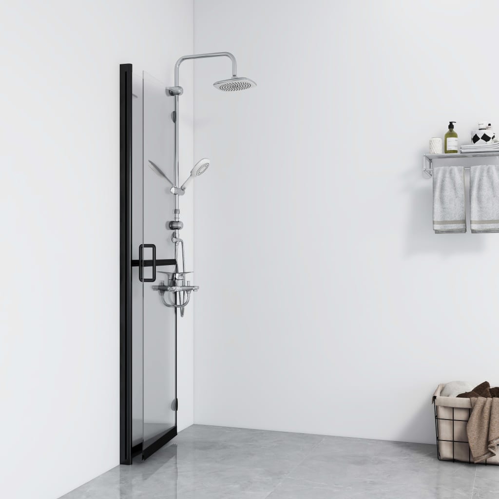 Foldable Walk-in Shower Wall Transparent ESG Glass 110x190 cm