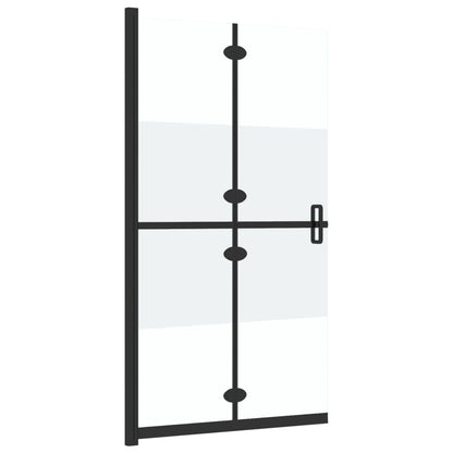 Foldable Walk-in Shower Wall Half Frosted ESG Glass 90x190 cm