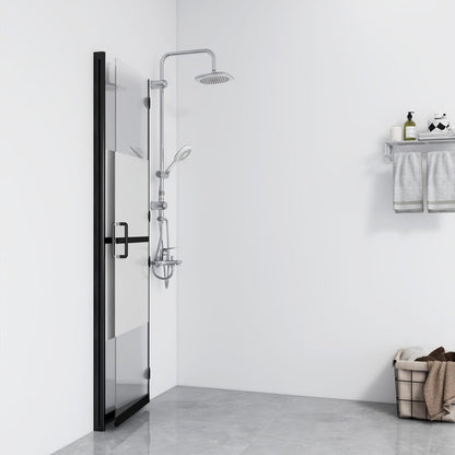 Foldable Walk-in Shower Wall Half Frosted ESG Glass 110x190 cm