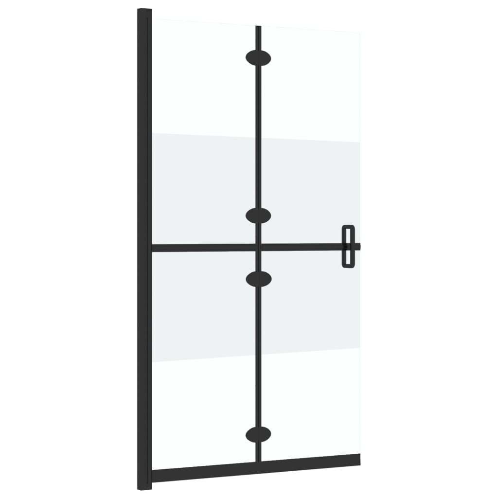 Foldable Walk-in Shower Wall Half Frosted ESG Glass 120x190 cm