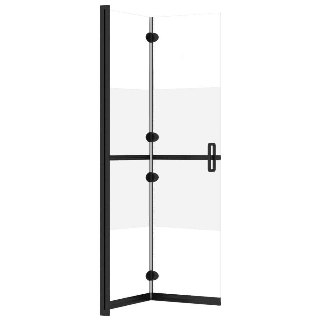 Foldable Walk-in Shower Wall Half Frosted ESG Glass 120x190 cm