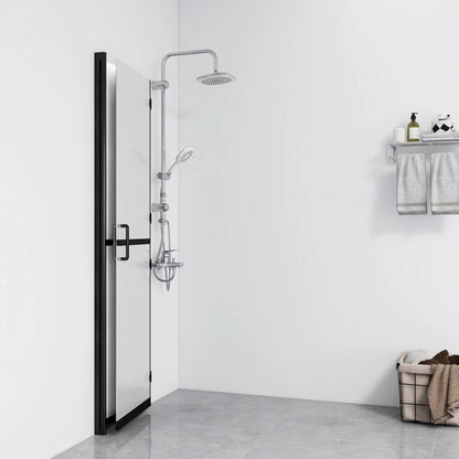 Foldable Walk-in Shower Wall Frosted ESG Glass 80x190 cm