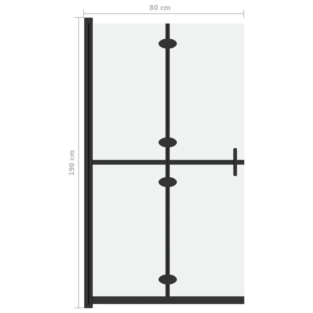 Foldable Walk-in Shower Wall Frosted ESG Glass 80x190 cm