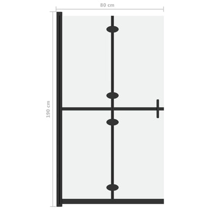 Foldable Walk-in Shower Wall Frosted ESG Glass 80x190 cm