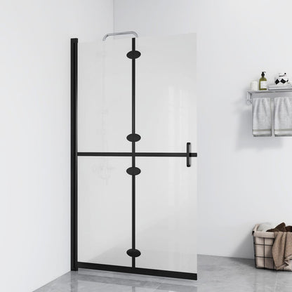 Foldable Walk-in Shower Wall Frosted ESG Glass 80x190 cm