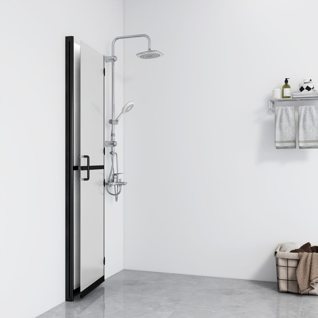 Foldable Walk-in Shower Wall Frosted ESG Glass 90x190 cm