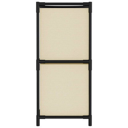 Storage Cabinet with 4 Fabric Baskets Cream 63x30x71 cm Steel