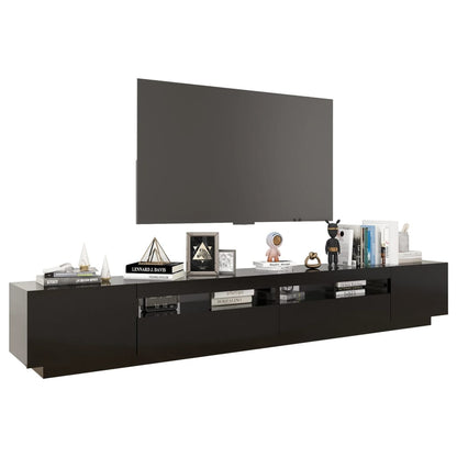 TV Cabinet with LED Lights Black 260x35x40 cm