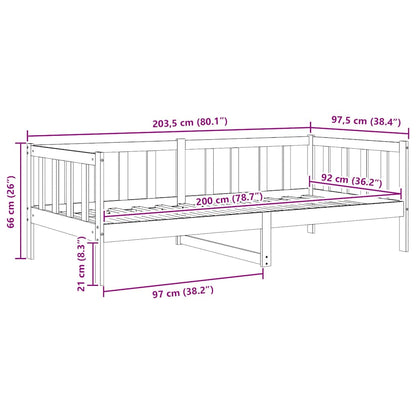 Day Bed without Mattress White Solid Wood Pine 90x200cm