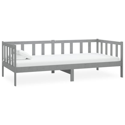 Day Bed without Mattress Grey Solid Wood Pine 90x200cm
