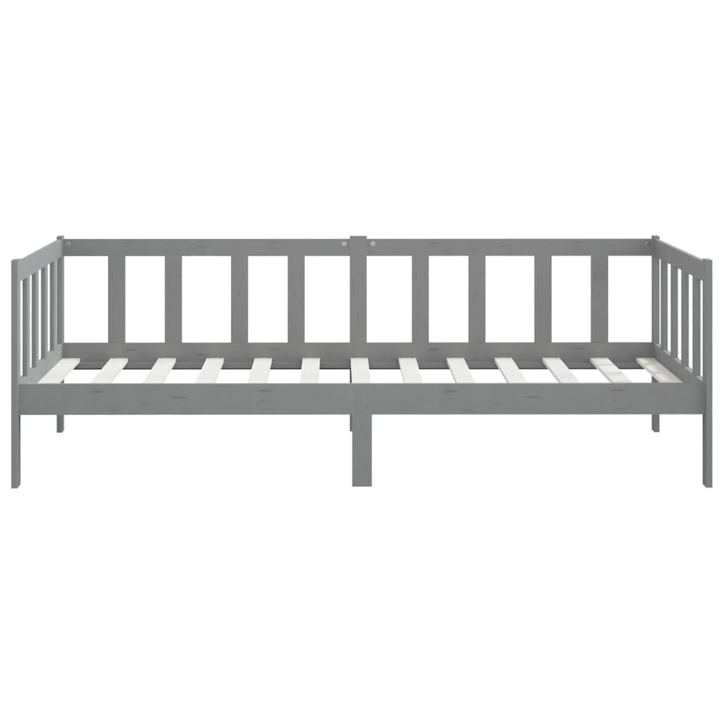 Day Bed without Mattress Grey Solid Wood Pine 90x200cm