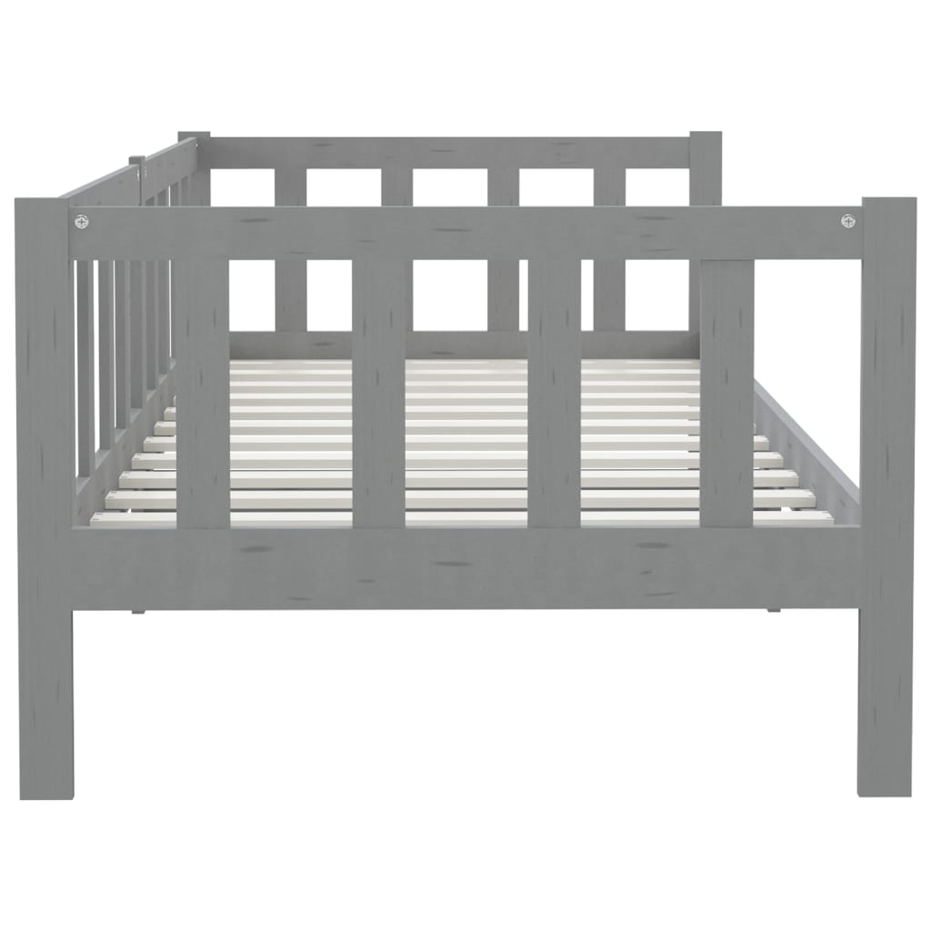 Day Bed without Mattress Grey Solid Wood Pine 90x200cm