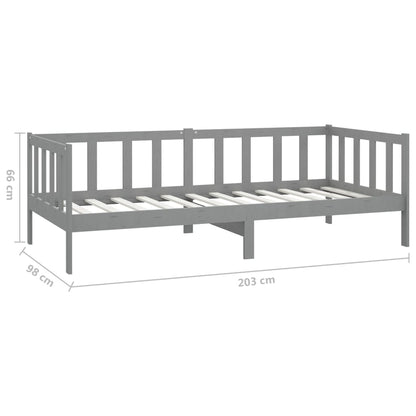 Day Bed without Mattress Grey Solid Wood Pine 90x200cm