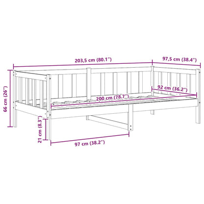 Day Bed without Mattress Honey Brown Solid Wood Pine 90x200cm