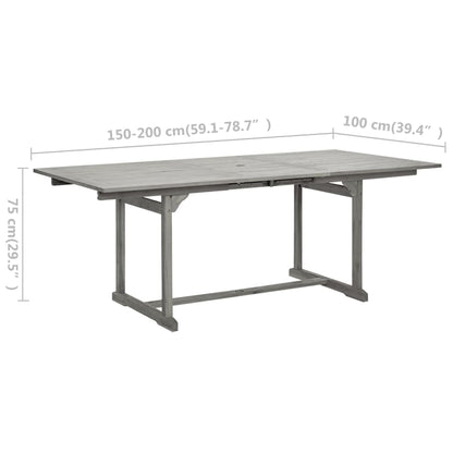 Garden Dining Table (150-200)x100x75 cm Solid Acacia Wood