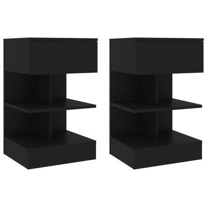 Bedside Cabinets 2 pcs Black 40x35x65 cm