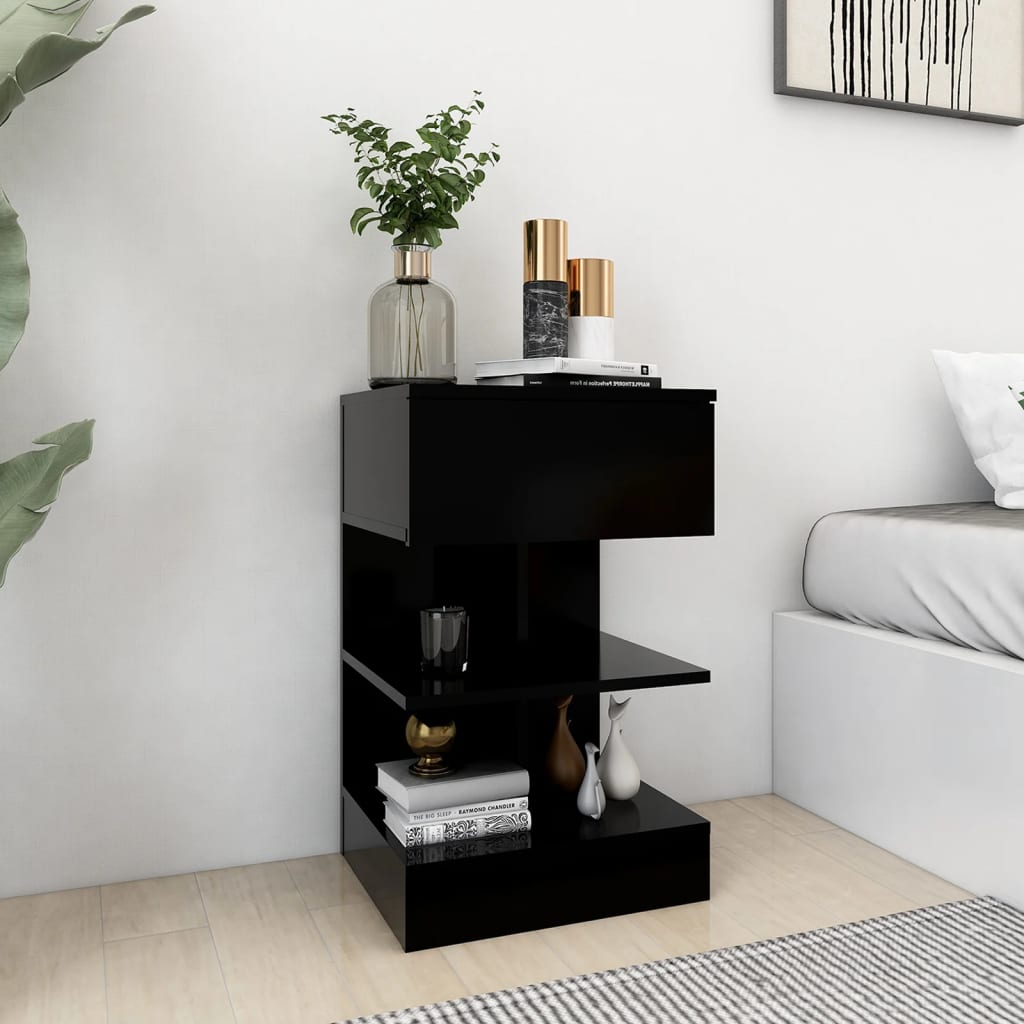 Bedside Cabinets 2 pcs Black 40x35x65 cm