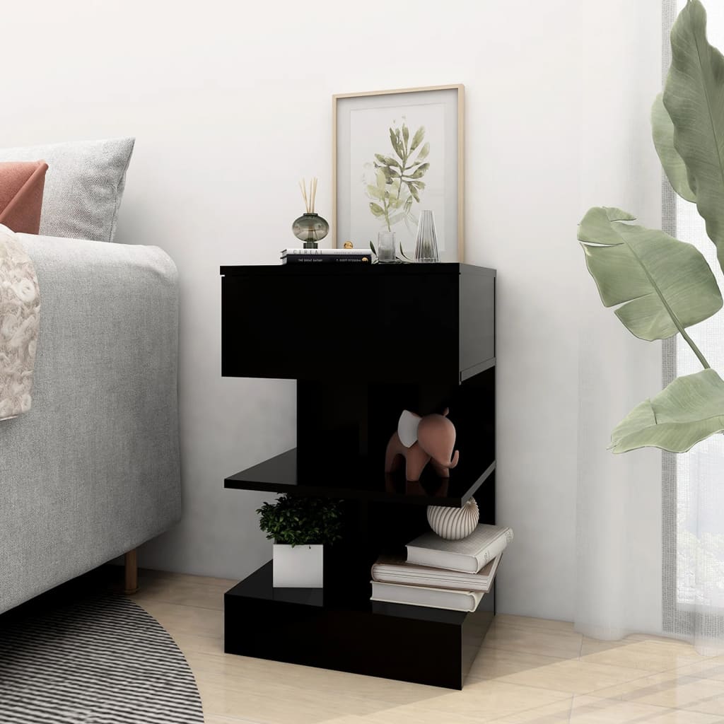 Bedside Cabinets 2 pcs Black 40x35x65 cm