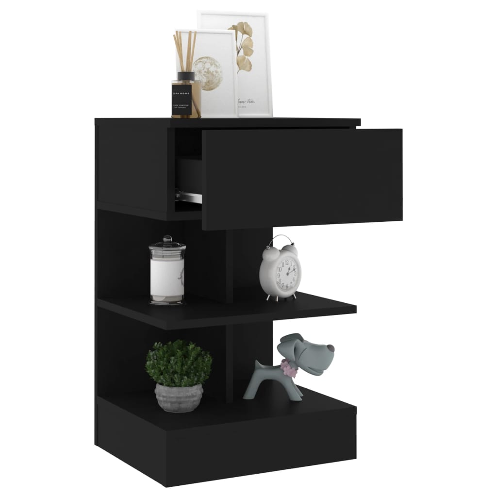 Bedside Cabinets 2 pcs Black 40x35x65 cm