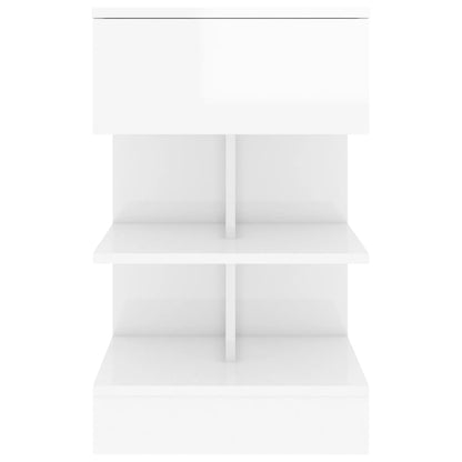 Bedside Cabinets 2 pcs High Gloss White 40x35x65 cm