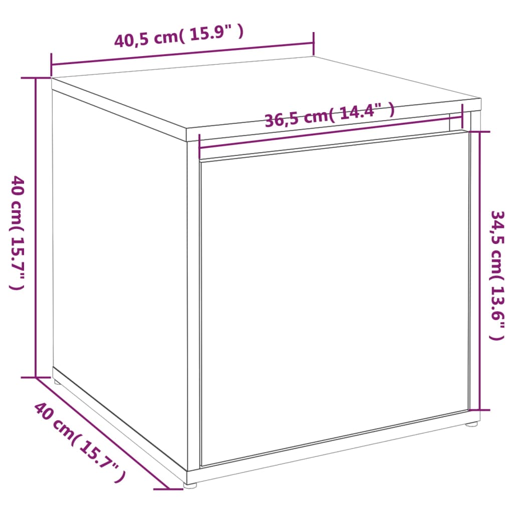 Box Drawer Black 40.5x40x40 cm Engineered Wood