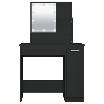 Dressing Table with LED Black 86.5x35x136 cm