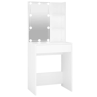 Dressing Table with LED White 60x40x140 cm