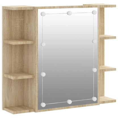 Mirror Cabinet with LED Sonoma Oak 70x16.5x60 cm