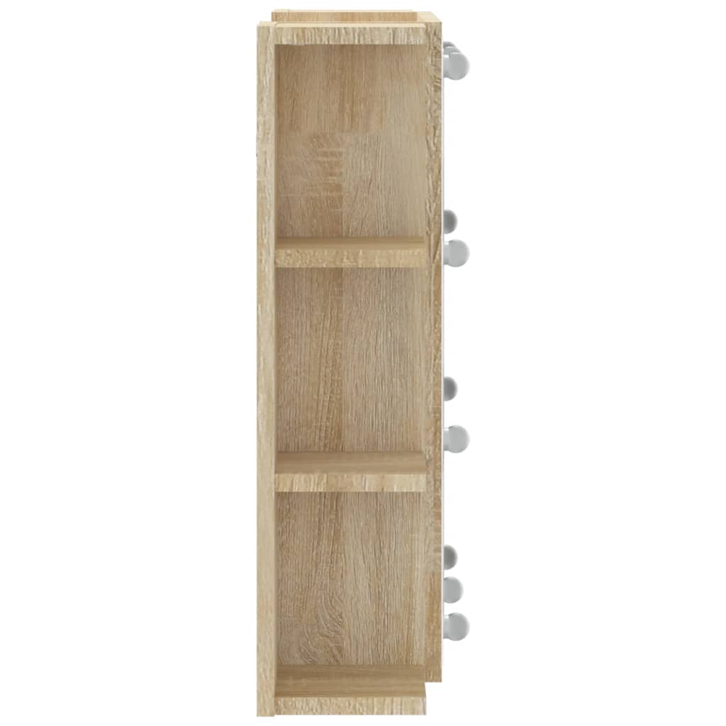 Mirror Cabinet with LED Sonoma Oak 70x16.5x60 cm