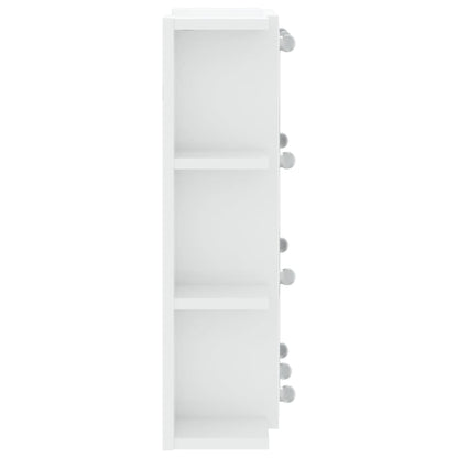 Mirror Cabinet with LED High Gloss White 70x16.5x60 cm