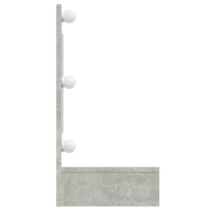 Mirror Cabinet with LED Concrete Grey 90x31.5x62 cm