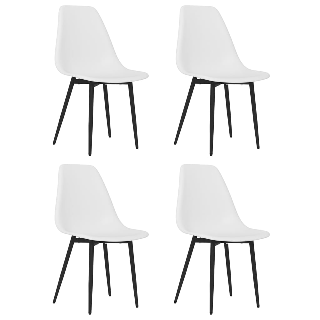 Dining Chairs 4 pcs White PP