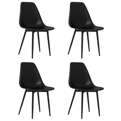 Dining Chairs 4 pcs Black PP