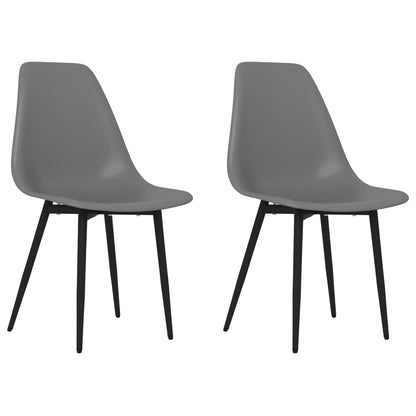 Dining Chairs 2 pcs Grey PP