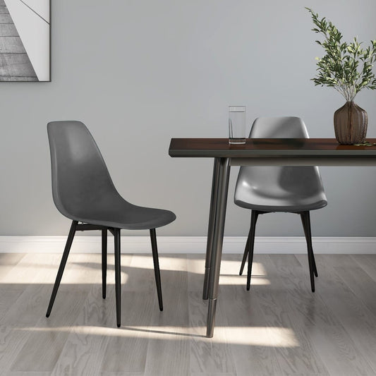 Dining Chairs 2 pcs Grey PP