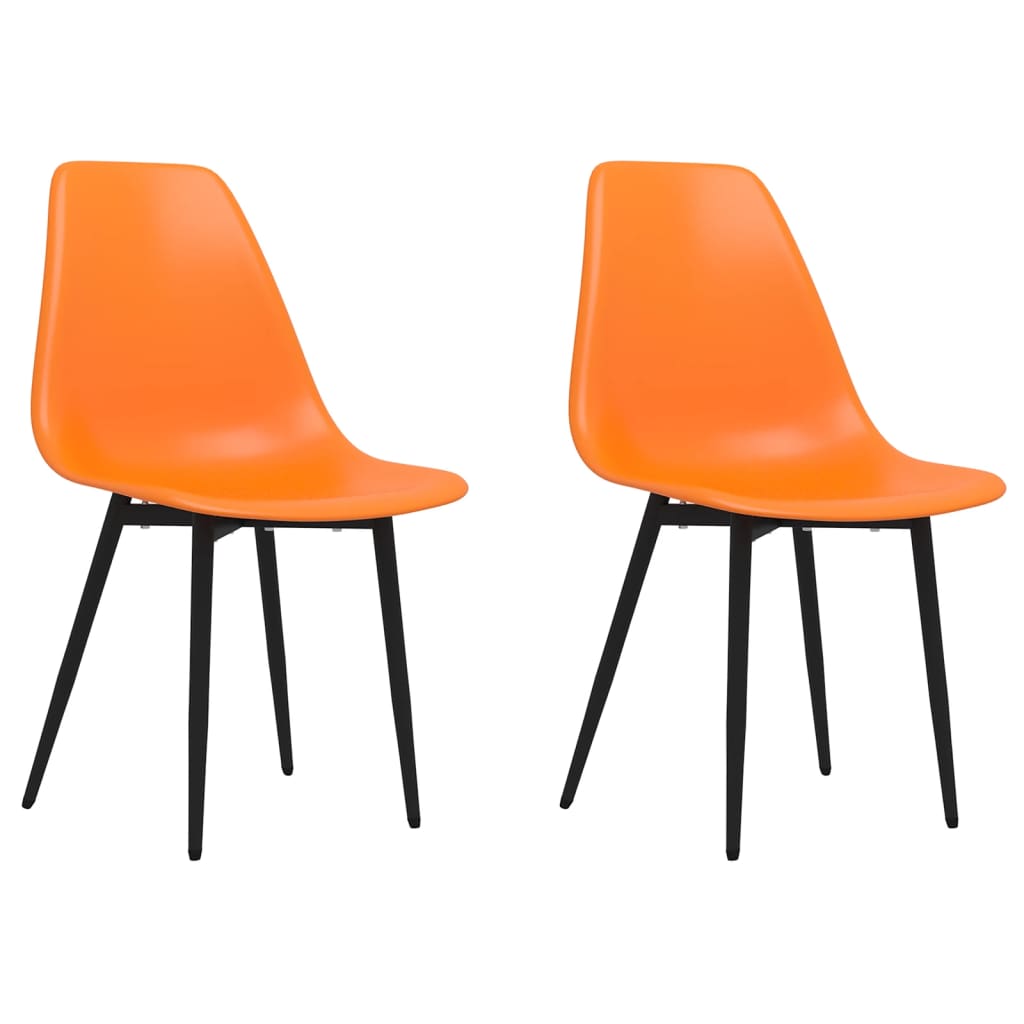 Dining Chairs 2 pcs Orange PP