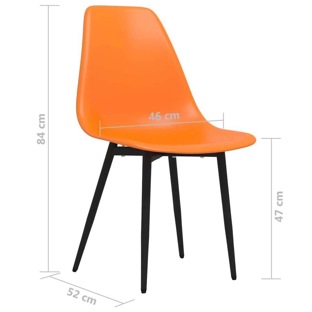 Dining Chairs 2 pcs Orange PP