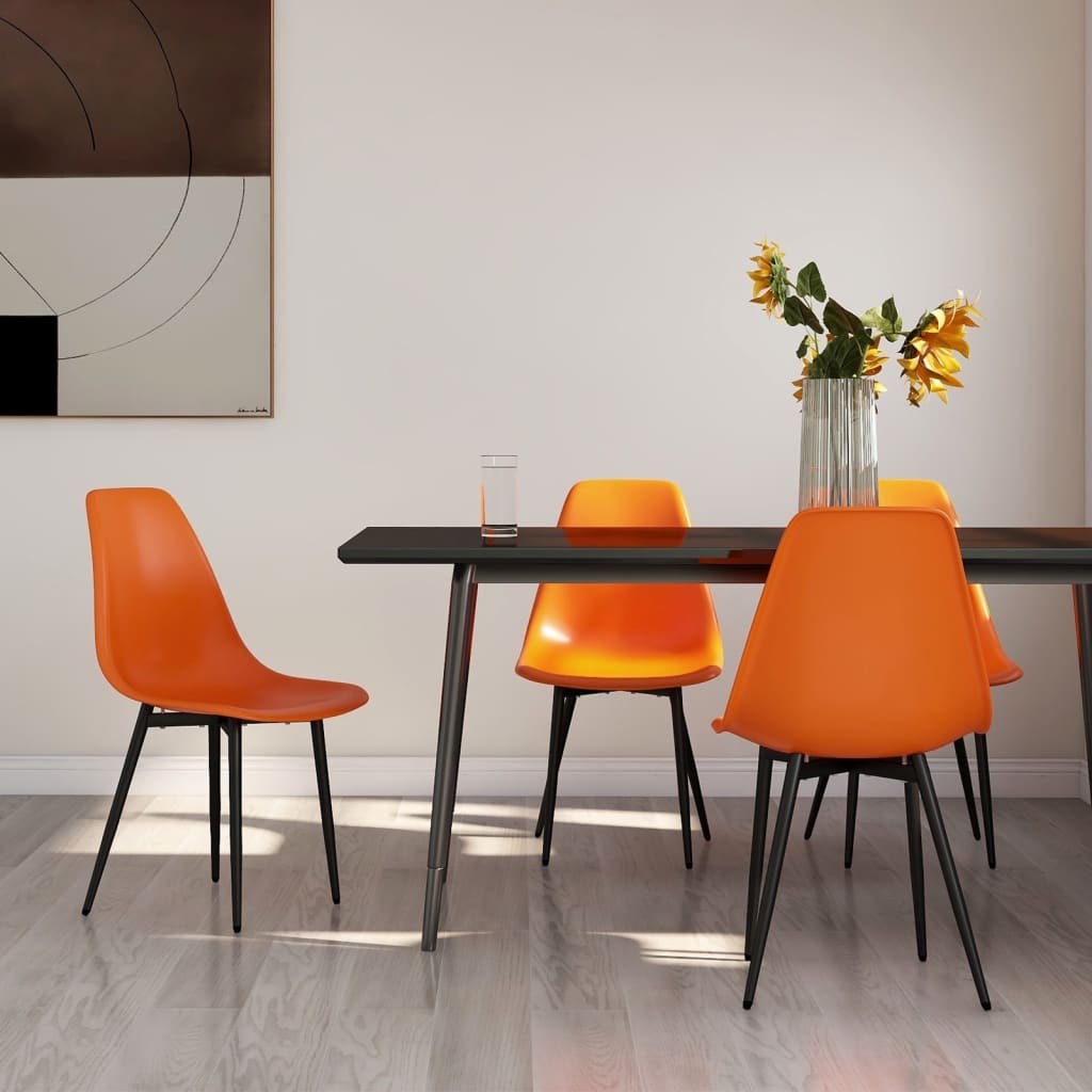 Dining Chairs 4 pcs Orange PP