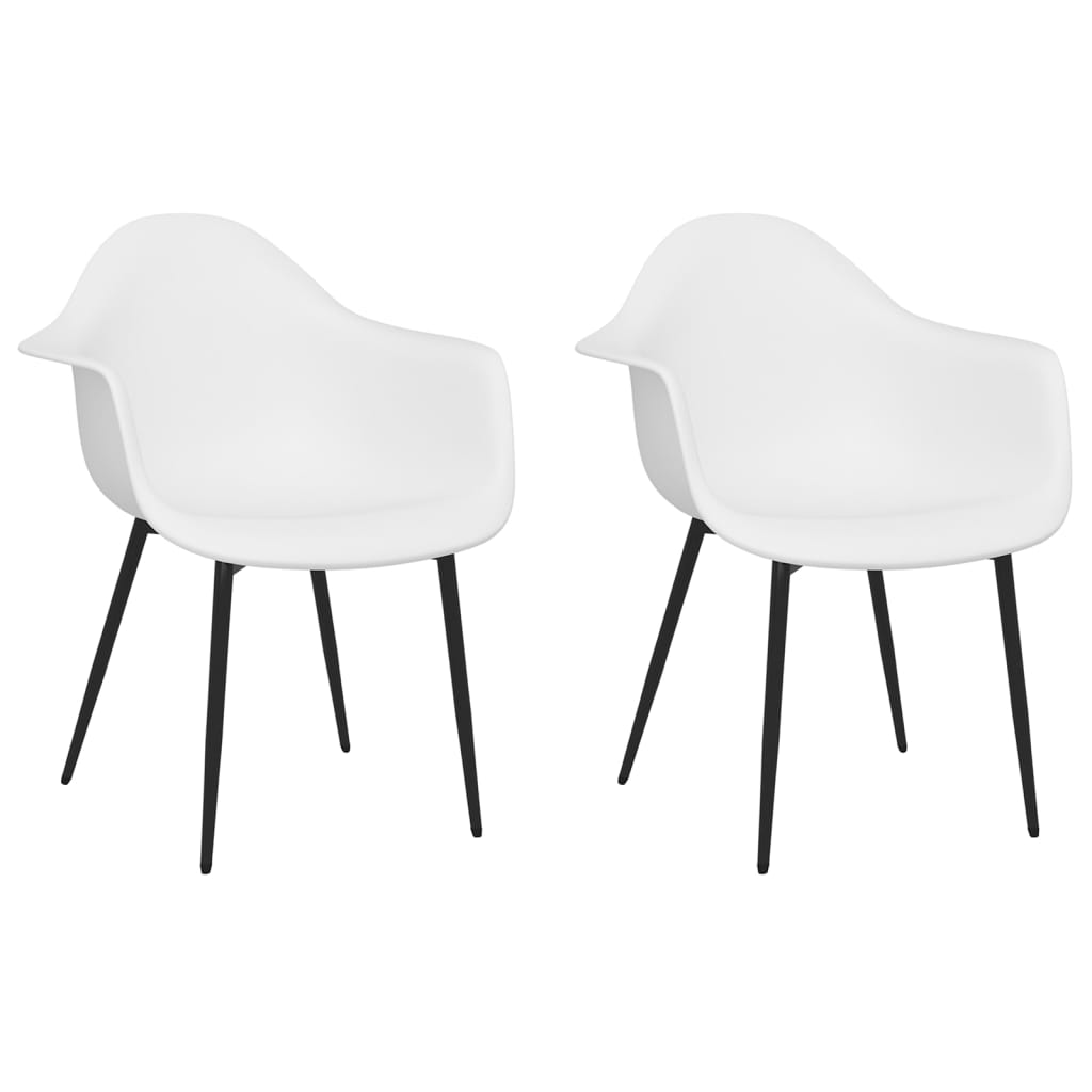 Dining Chairs 2 pcs White PP