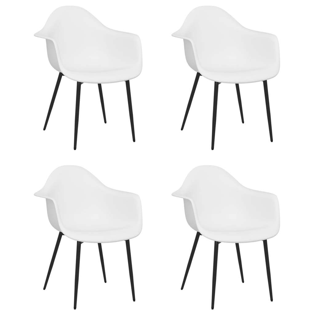 Dining Chairs 4 pcs White PP