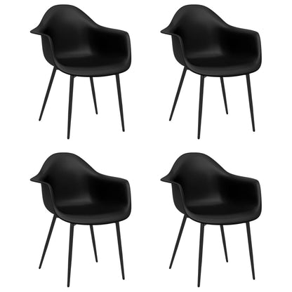 Dining Chairs 4 pcs Black PP