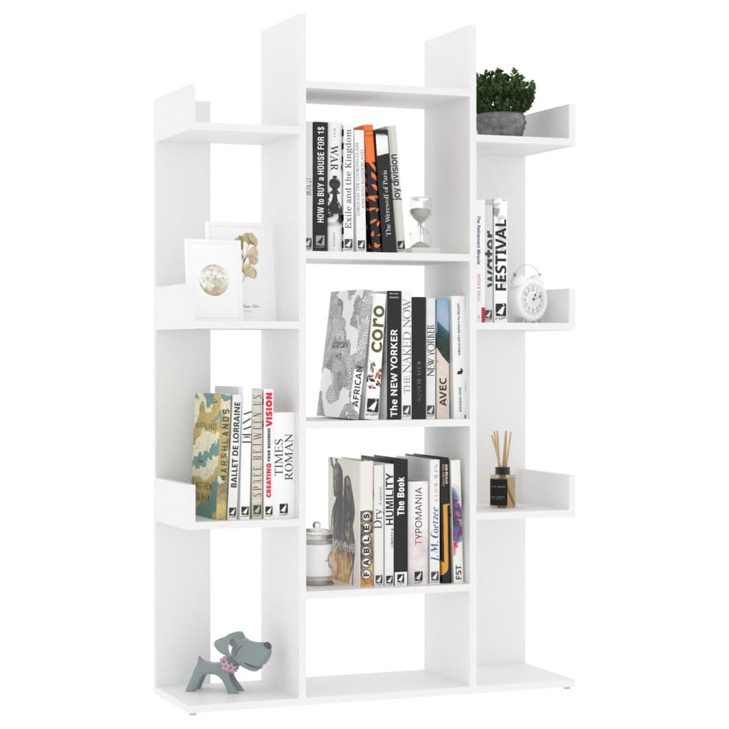 Book Cabinet White 86x25.5x140 cm Engineered Wood