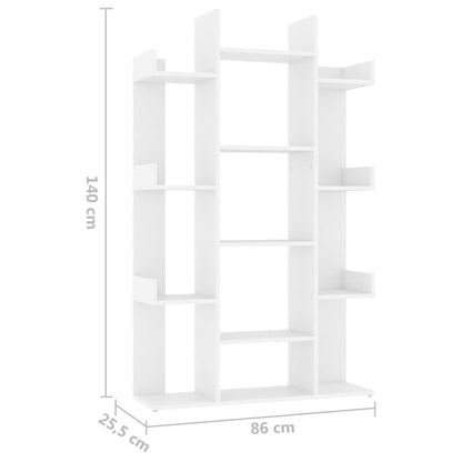 Book Cabinet White 86x25.5x140 cm Engineered Wood